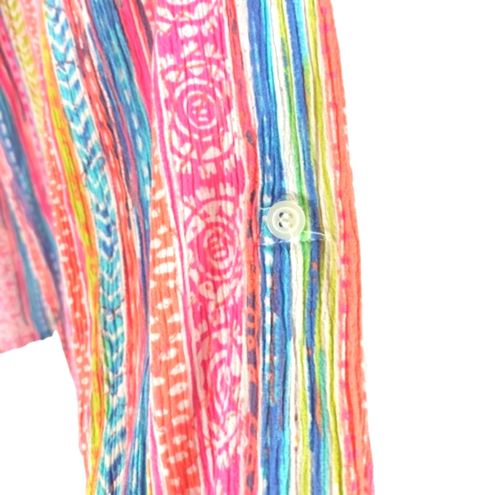 Appleseed’s Multicolor Button-Down Crinkked Long … - image 7